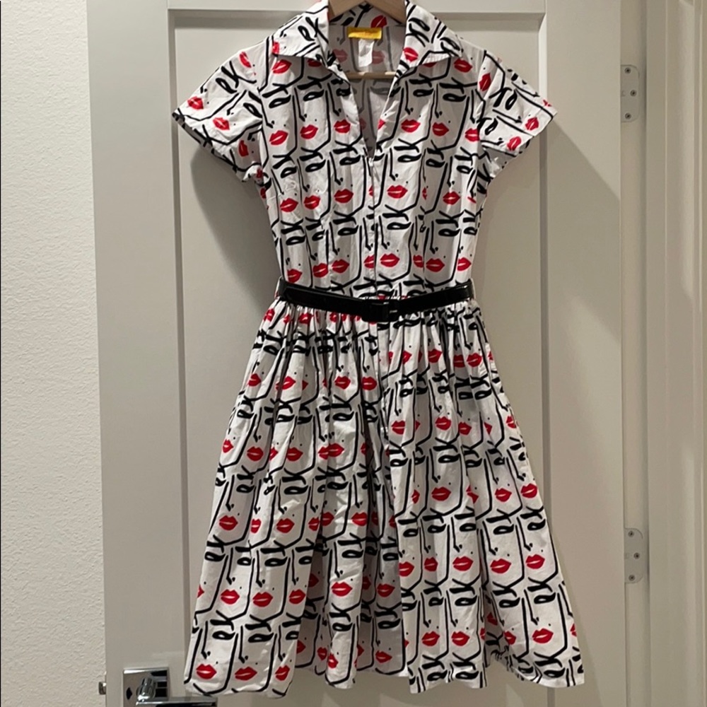 Bernie Dexter Drive-In Dress in Wink Print M